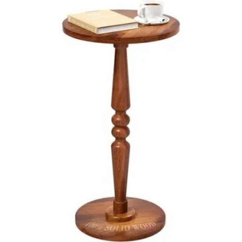 awasen small side table, round drink table for small spaces, round accent end table living room, nightstand for bedroom, corners, office, walnut brown brown walnut
