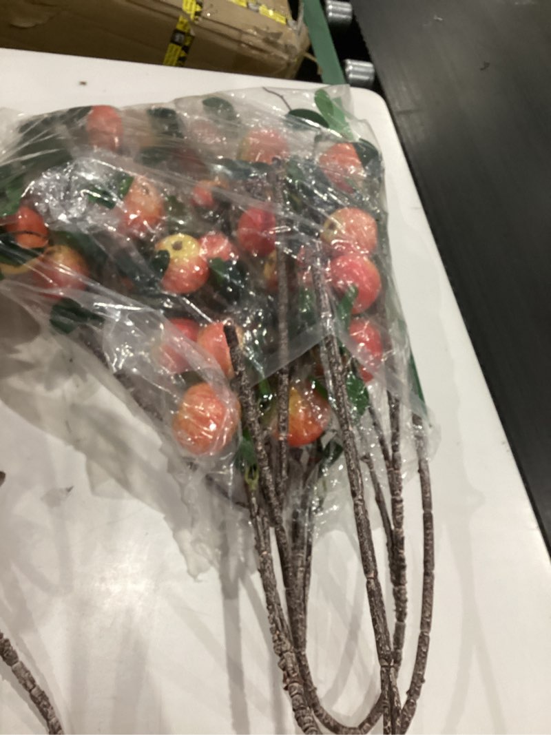 Condition photo showing Good Condition for 10 Pcs 35.43 Inches Artificial Branches Fake Apple Realistic Tall Apple Bouquets Tree Branch with Long Stem and Green Leaves Fruit Plant for Home Office Vase Filler Shop Decoration 27.56 Inch 7 Apples