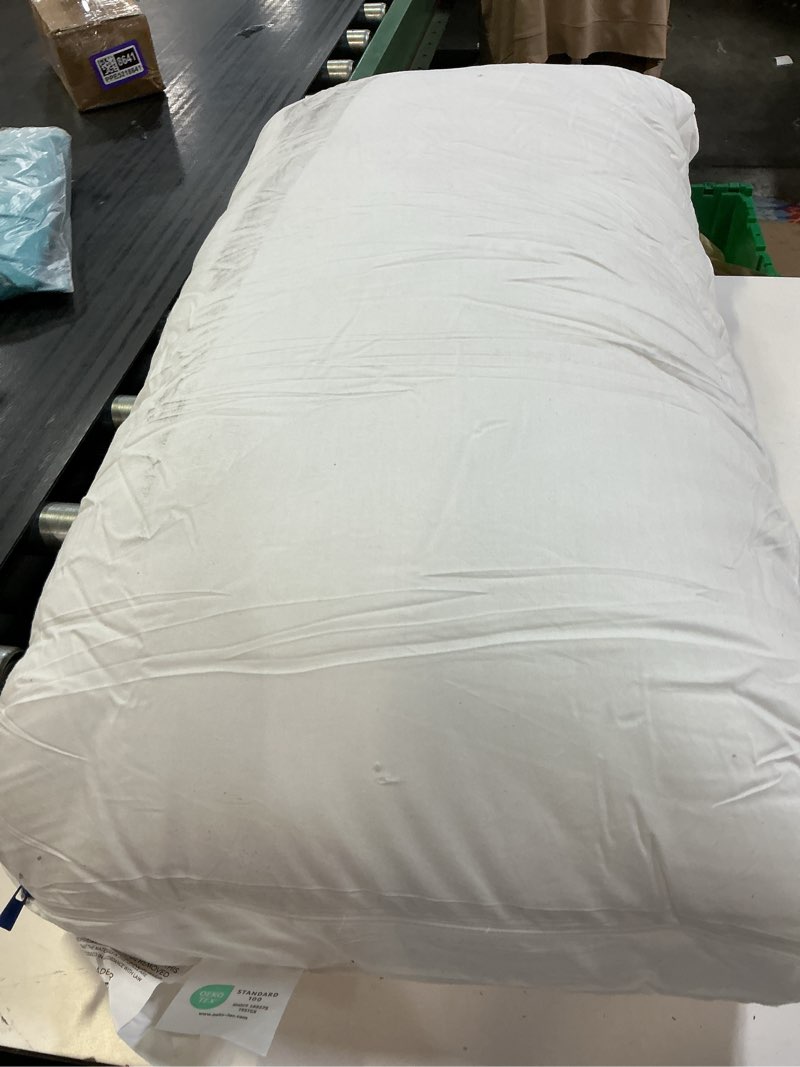 Condition photo showing As Is for accuratex hybrid pillow for sleeping, adjustable shredded memory foam pillow core with fluffy down alternative fill removable cotton cover,for side,back,stomach sleepers,king size white king(pack of 1)