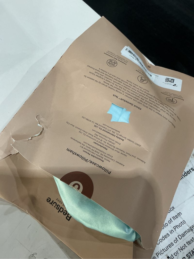 Condition photo showing Good Condition for bedsure satin pillowcase 2 pack similar to silk pillow cases standard size, pillow case for sleeping women with envelope closure, gifts for women men, aqua, 20x26 inches, 2pcs standard (20" x 26") 13 - aqua 2
