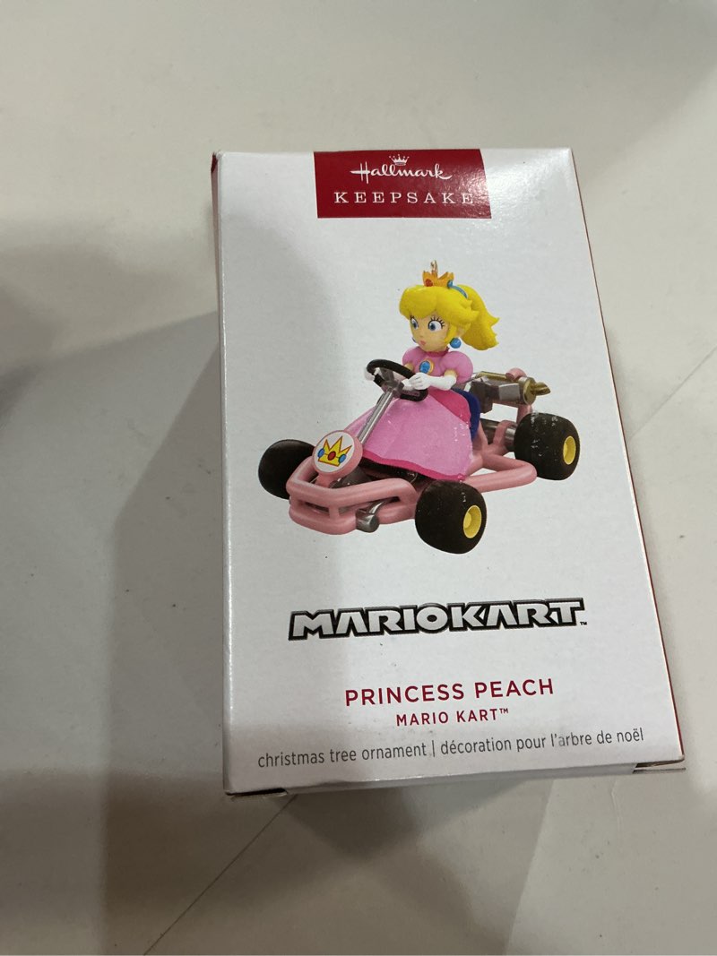 Condition photo showing New/Like New for hallmark keepsake christmas ornament 2025, nintendo mario kart princess peach, gifts for gamers