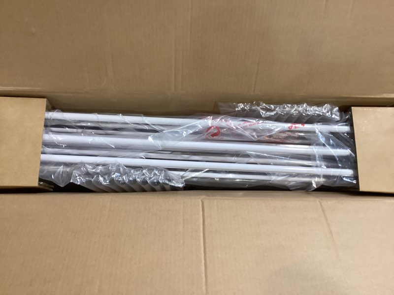 Condition photo showing Good Condition for comomy 150" extra wide baby gate with door, dog gates for the house doorways fireplace, auto close baby fence play area, walk through pet gate, hardware mounted, 6-panels (30" tall, white) 150" wide white