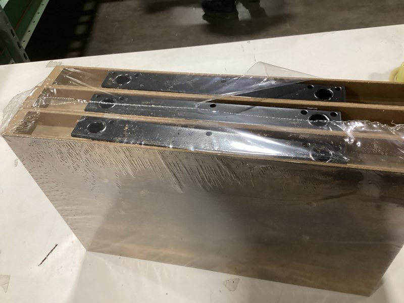 Condition photo showing Good Condition for BGMG Wood Floating Shelves for Wall 24 inch Set of 3Rustic Wooden Wall Mount Shelves for Bathroom Living Room Bedroom Kitchen Farmhouse -24x 6.7 x1.25 inch-Dark Walnut Dark Walnut 24 inch