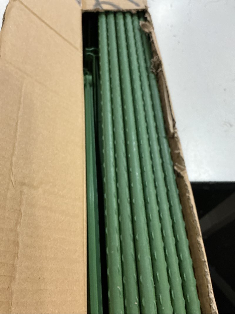 Condition photo showing New/Like New for 6 pack tomato cage for garden, 48 inches metal garden stakes, plant support cages trellis for garden and pots, tomato trellis for potted plants, trellis for climbing plants outdoor,green 48'' x 12''