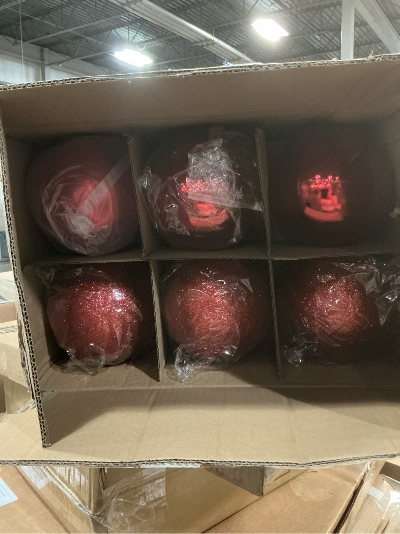 Condition photo showing New/Like New for Jenaai 12 Pcs Large Brown Christmas Ball Ornaments, 4 Inch Big Oversized Shatterproof Christmas Tree Decorations Matte Glitter Giant Jumbo Plastic Hanging Baubles for Xmas Holiday Party Indoor Outdoor Brown 4 Inch