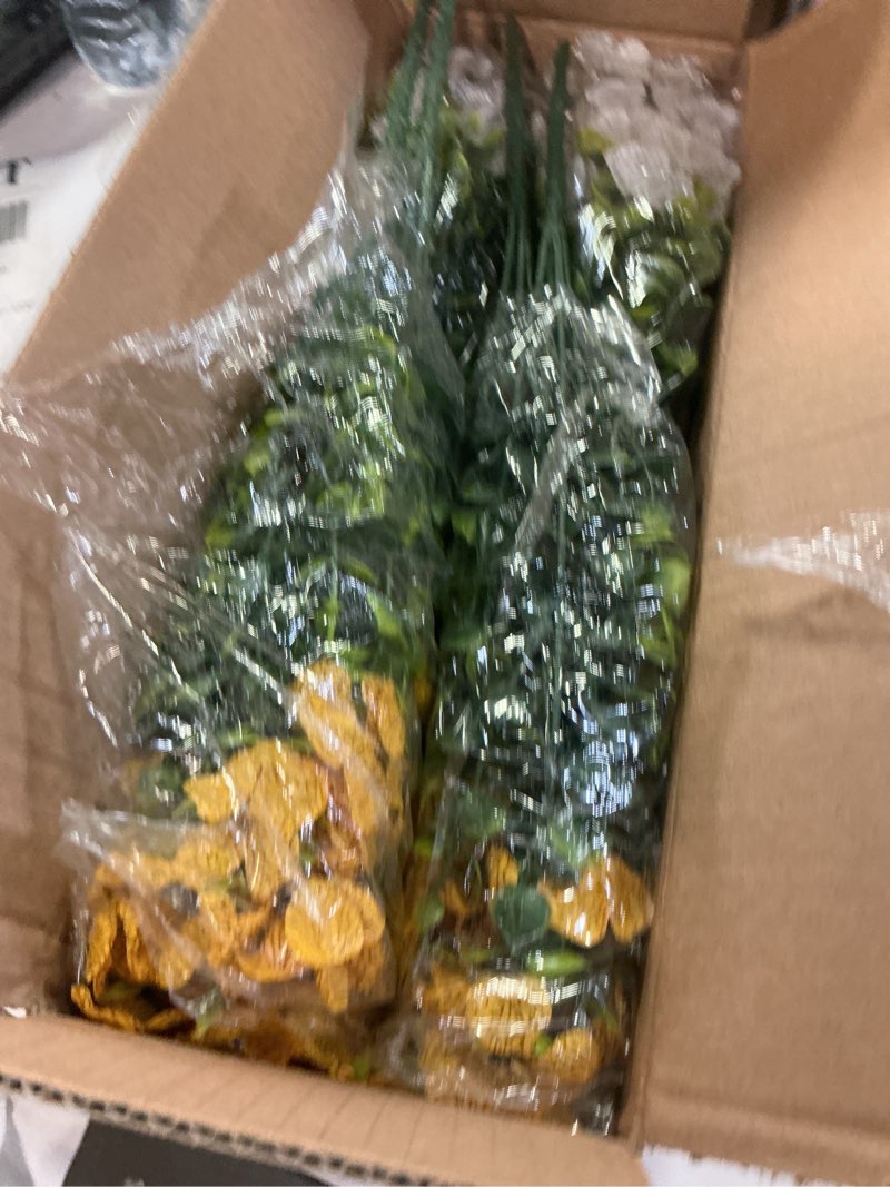 Condition photo showing New/Like New for grunyia artificial fake plants flowers for outdoor spring decoration, 16 bundles faux silk colorful daisy uv resistant realistic for outside porch patio home yard garden planters pots window box(mix)