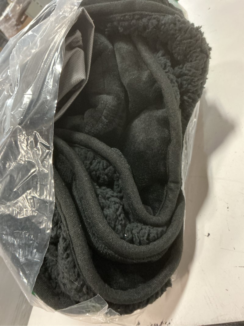 Condition photo showing As Is for cottonblue weighted blanket 15lbs for queen bed - ultra soft, cozy comfort sherpa blanket for relax and sleep, heavy bed blankets with cemaric beads, 60x80 inches,black black 60 x 80 15 lb
