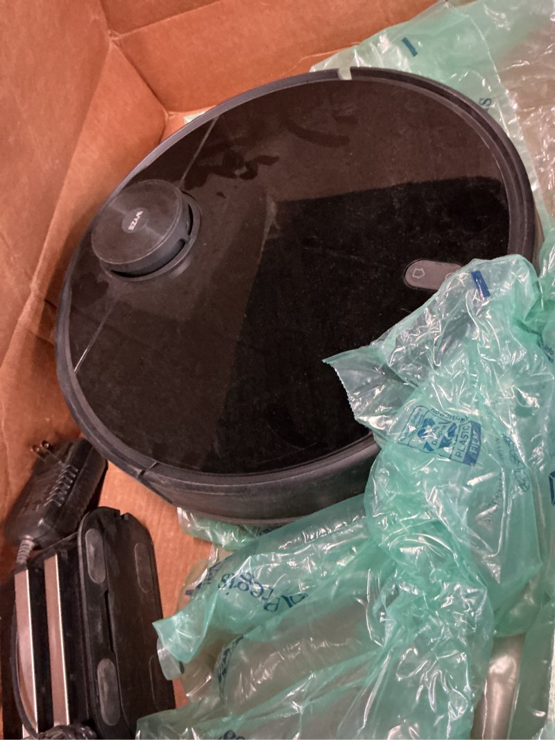 Condition photo showing As Is for wyze robot vacuum with lidar mapping technology, 2100pa suction, no-go zone, wi-fi connected, self-charging, ideal for pet hair, hard floors and carpets