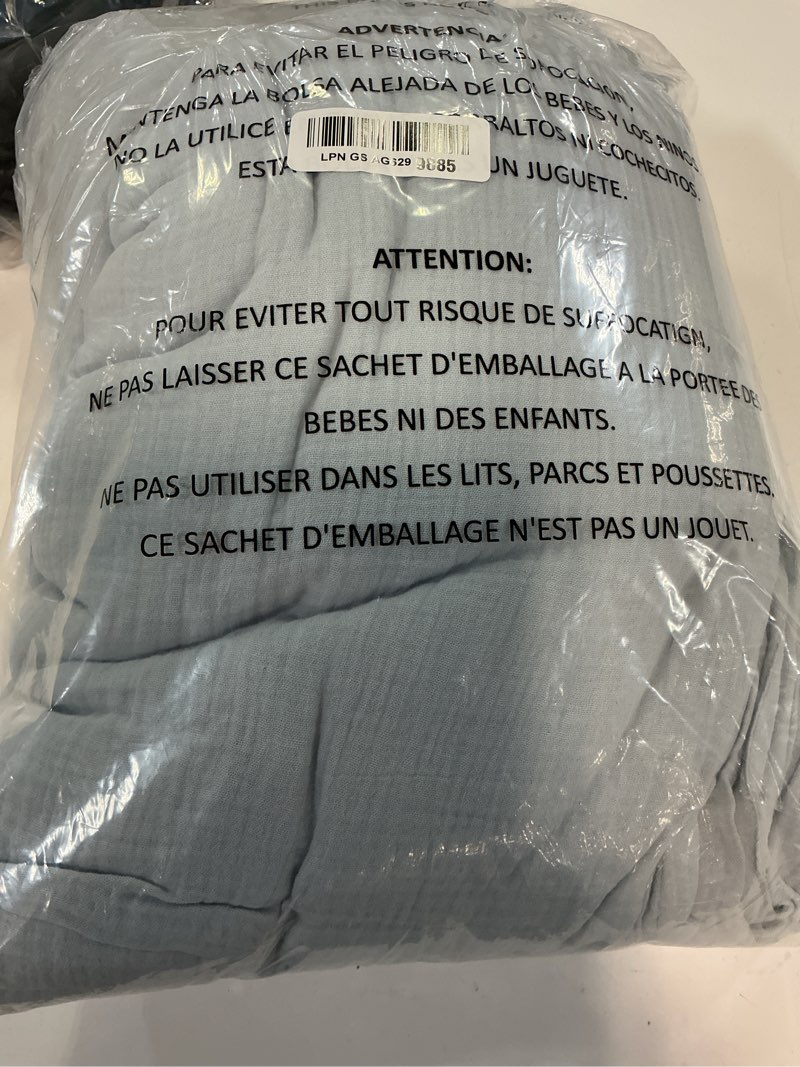 Condition photo showing Good Condition for emme muslin cotton duvet cover set queen size linen like soft breathable lightweight summer comforter