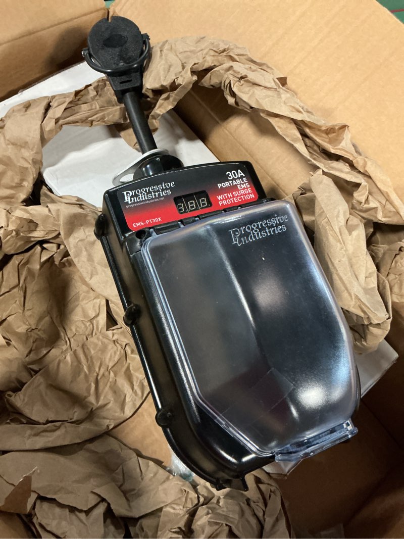 Condition photo showing Good Condition for progressive industries ems-pt30x portable rv surge protector, black, 30 amp 30 amp ems portable