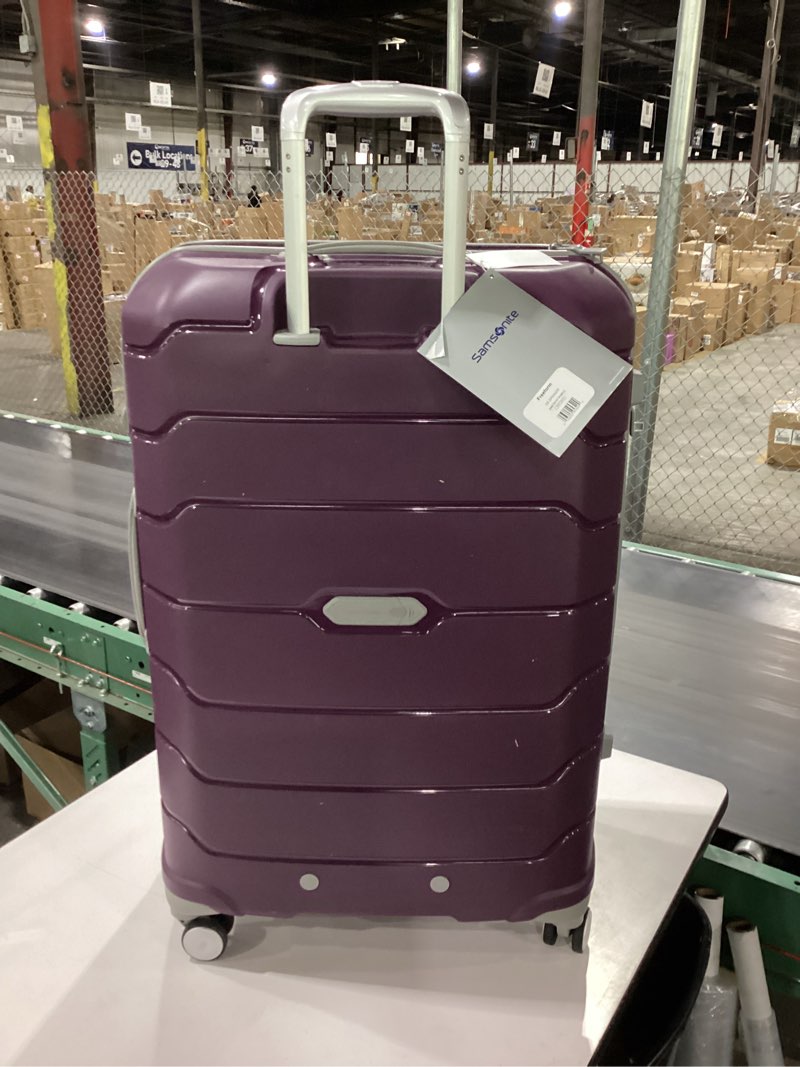 Condition photo showing New/Like New for samsonite freeform 2-piece luggage set - carry-on & large checked luggage with dual spinner wheels - durable polypropylene hardshell - tsa lock, airline-approved - expandable - amethyst purple 2-piece set (carry-on/large) amethyst purple