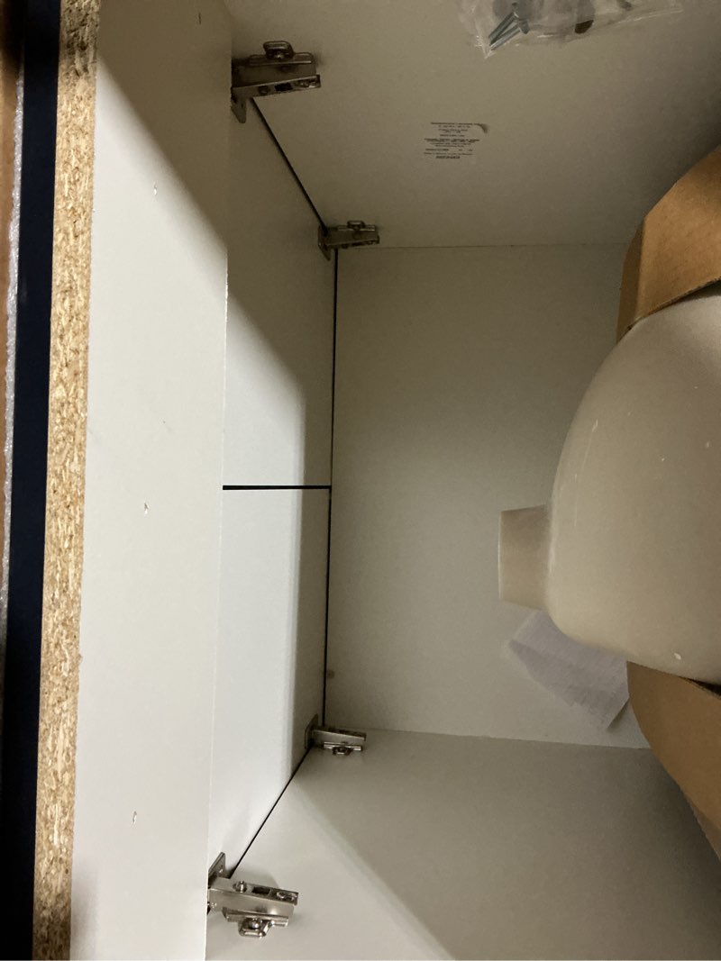 Condition photo showing Good Condition for project source 24-in deep blue single sink bathroom vanity with white cultured marble top