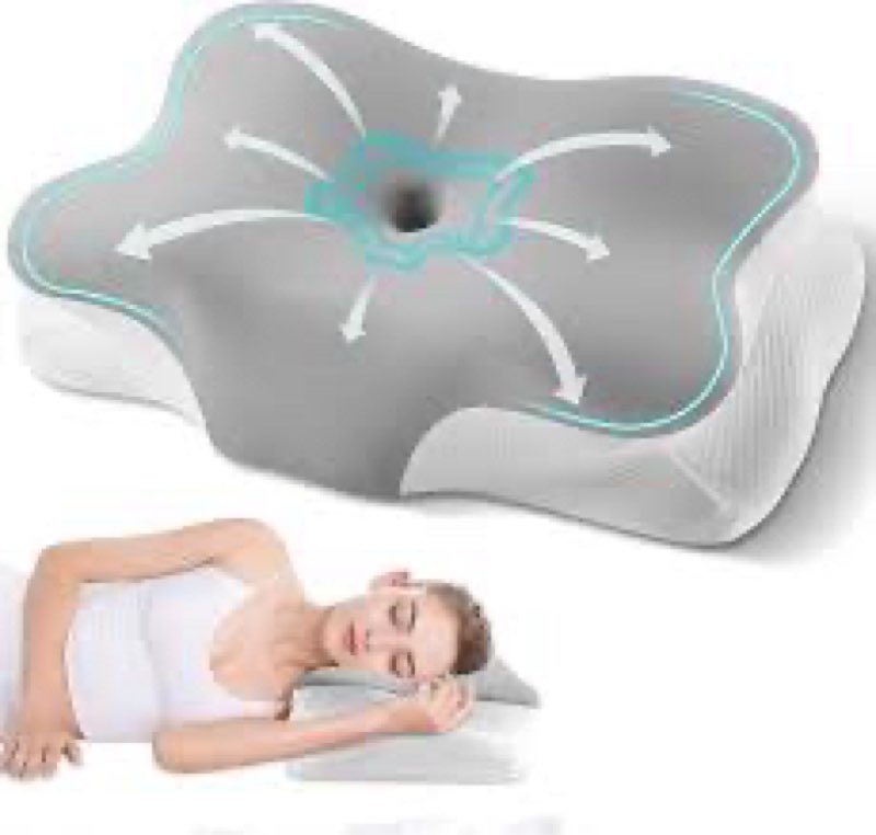 Cervical Neck Pillow, Ergonomic Side Sleeper Pillow for Neck Support, Cooling Memory Foam Pillows fo