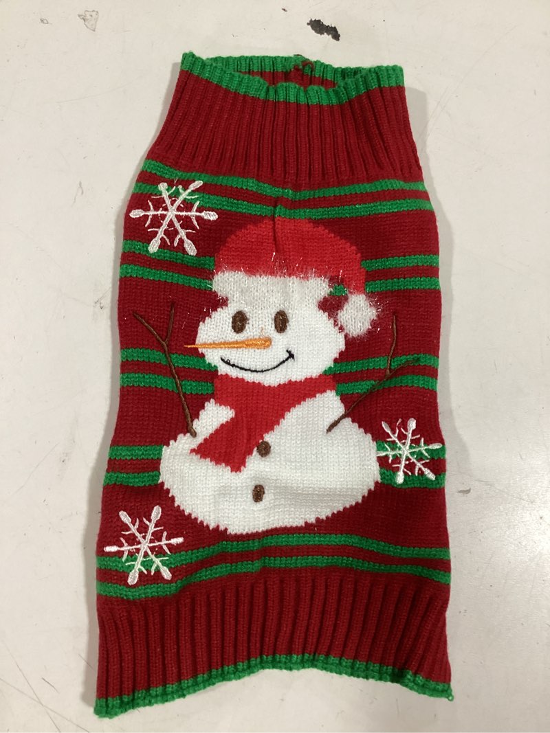 Condition photo showing Good Condition for HOTUMN Dog Clothes Snow Sweaters Snowman Sweaters Xmas Dog Holiday Sweaters New Year Christmas Sweater Pet Knit Clothes for Small Dog (X-Small, Snowman)