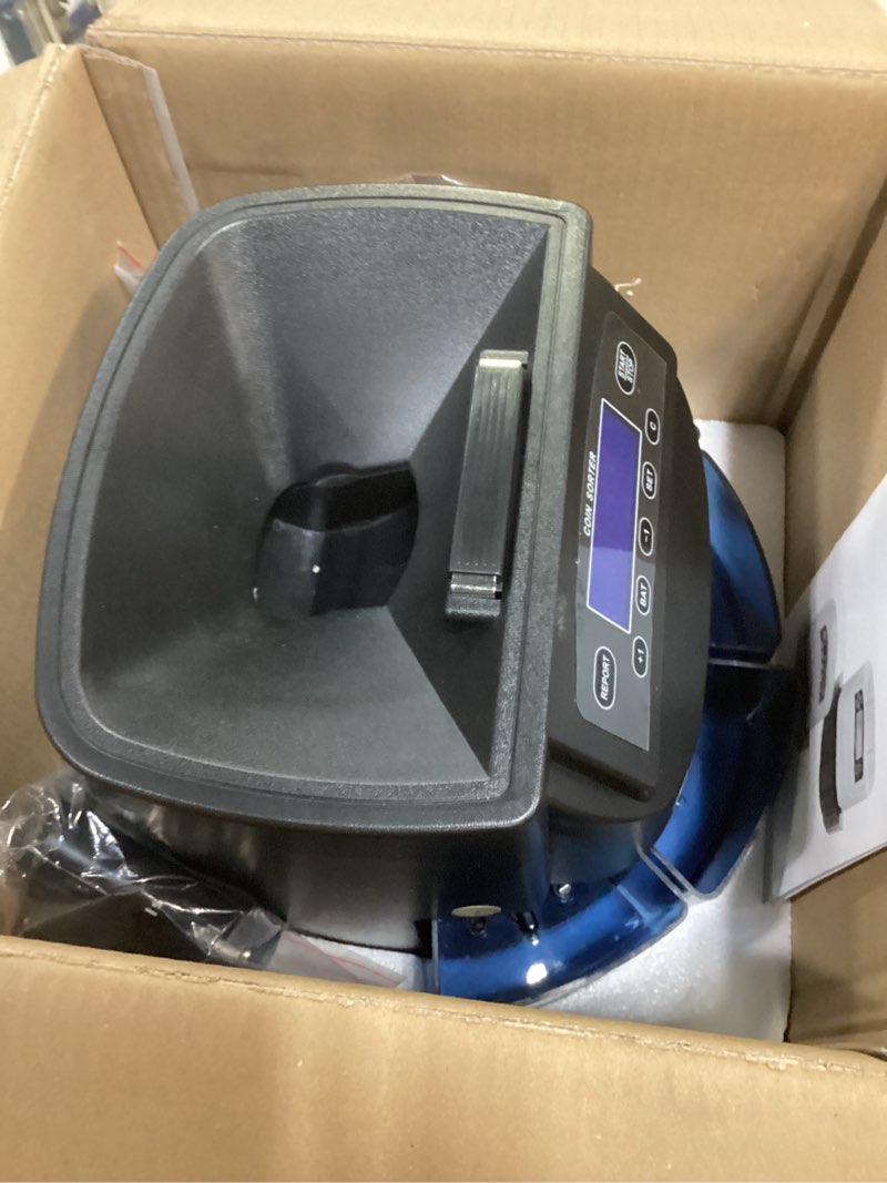 Condition photo showing As Is for L LIKED US Coin Counter & Sorter | Compatible with Nickels, Dimes, Quarters, Pennies, Dollars | Comes with 5 Coin Boxes, 5 Coin Tubes & Coin Wrappers
