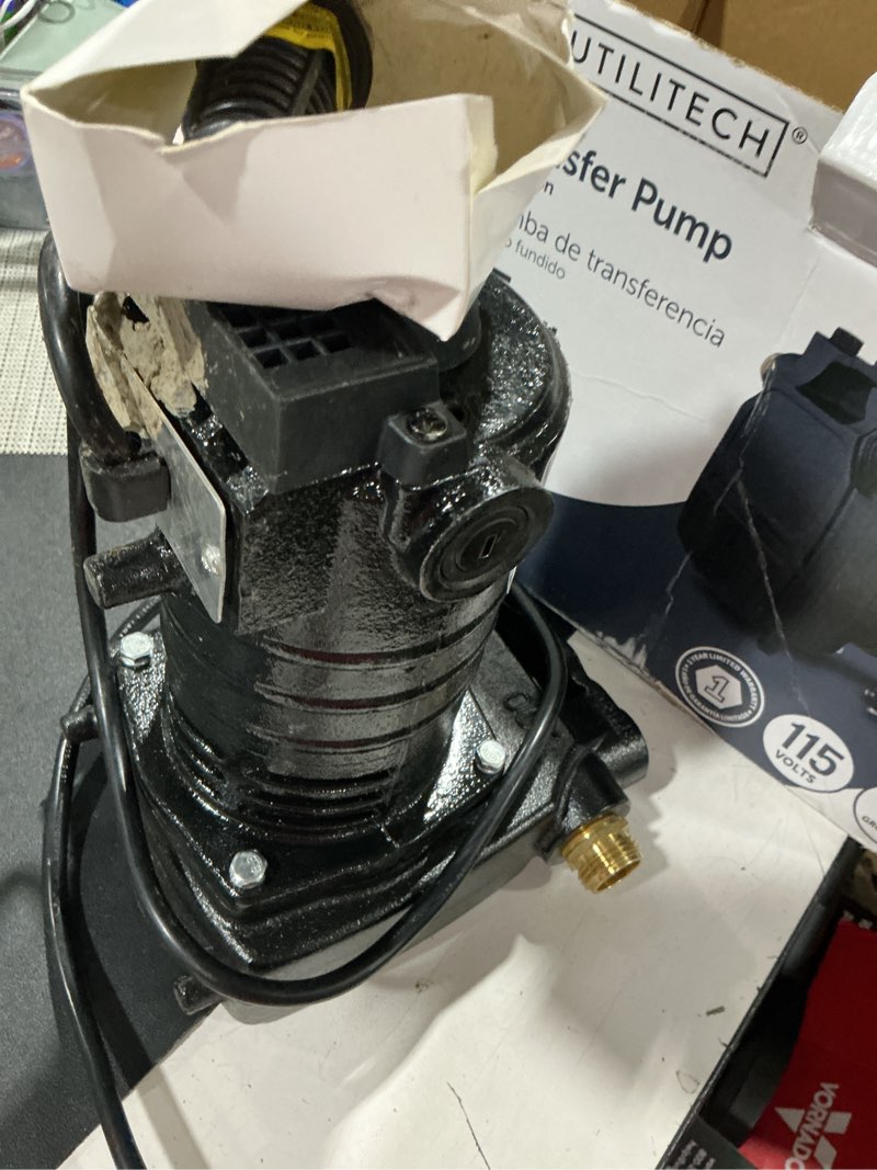 Condition photo showing As Is for utilitech 1/2-hp 25-gpm cast iron electric utility pump