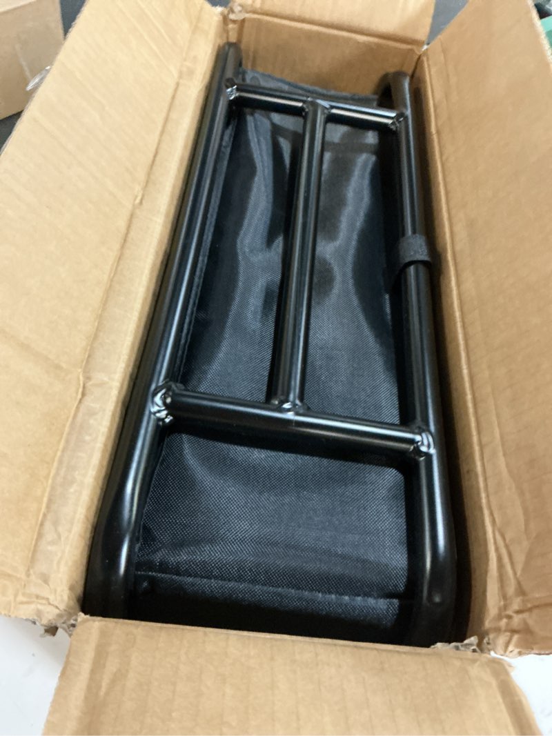Condition photo showing Good Condition for bike basket rear with liner,waterproof cover,cargo net large rear bike basket,heavy duty bicycle rear basket for electric bike, ebike,great for bike trip,carrying grocery,ball,dog 18.3"x13"x6"