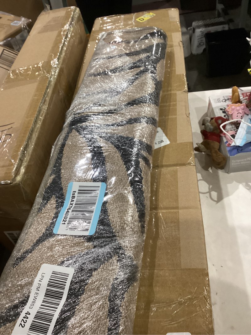 Condition photo showing As Is for Door Mat Indoor Outside Entrance 31''x47'', Low-Profile Non Slip Outdoor Inside Front Doormat Entryway Mat, Dirt Resistant Absorbent Porch Welcome Entry Mats, Washable Easy Clean, Brown 31"x47" Leaf Brown