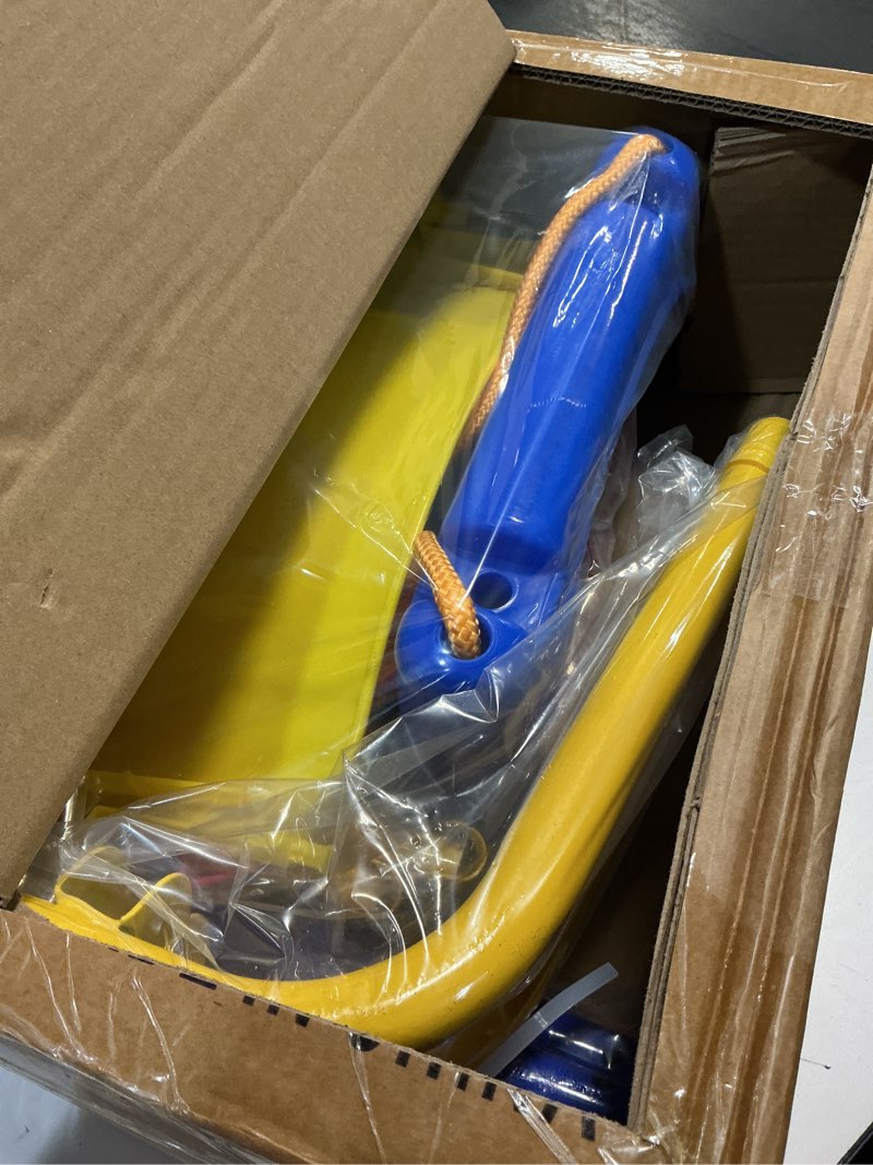 Condition photo showing Good Condition for FUNLIO Toddler Swing with Foldable Metal Stand for Toddlers Aged 1~10 Years, 3-in-1 Baby Swing Set with 4 Sandbags for Backyard/Indoor/Outdoor Play, Easy to Assemble & Store Blue