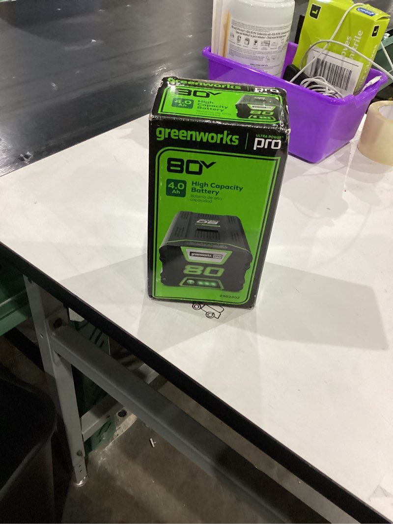 Condition photo showing Good Condition for Greenworks PRO 80V 4.0Ah Lithium-Ion Battery ((Genuine Greenworks Battery / 75+ Compatible Tools)