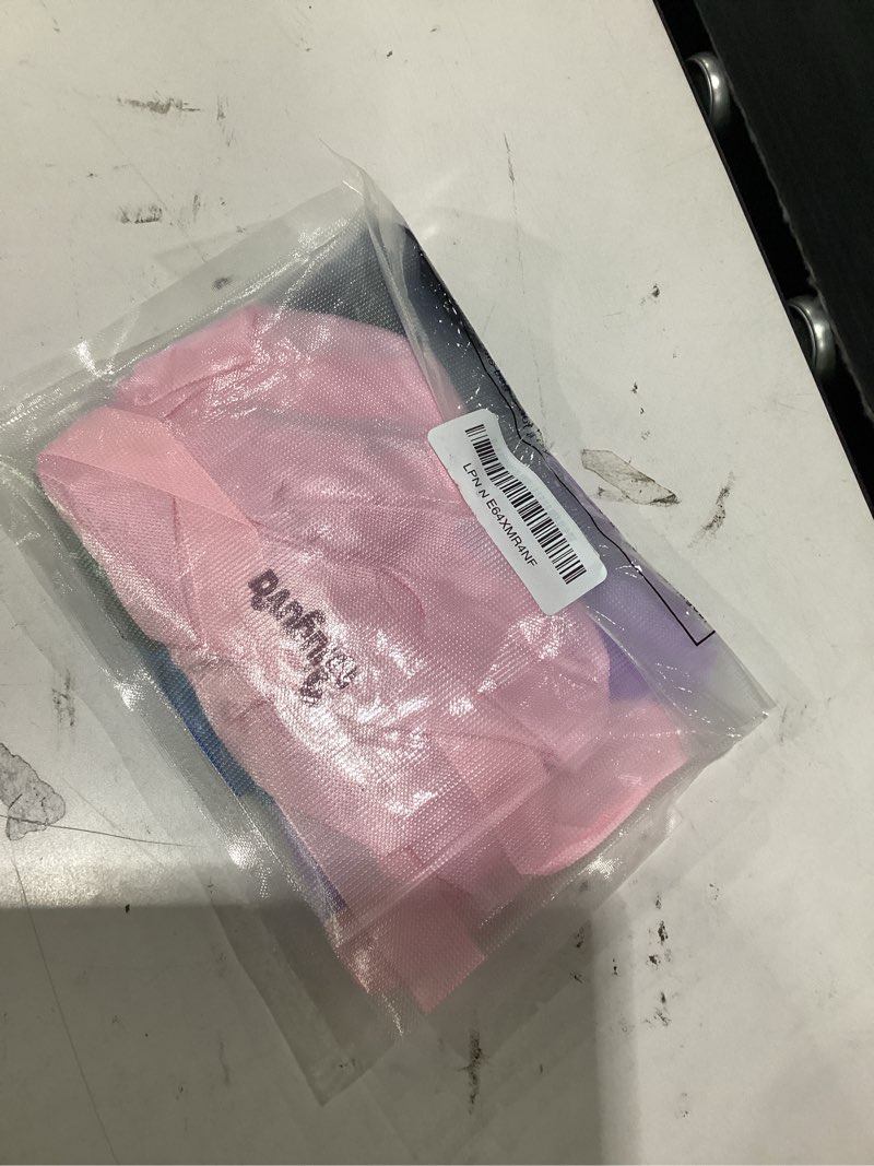 Condition photo showing Good Condition for jiuguva 4 pieces uv protection tanning face cover face tanning mask hair cap protective hair bonnet for women salon, 5.91 x 4.33 inches(purple, pink, black,blue) purple, pink, black ,blue
