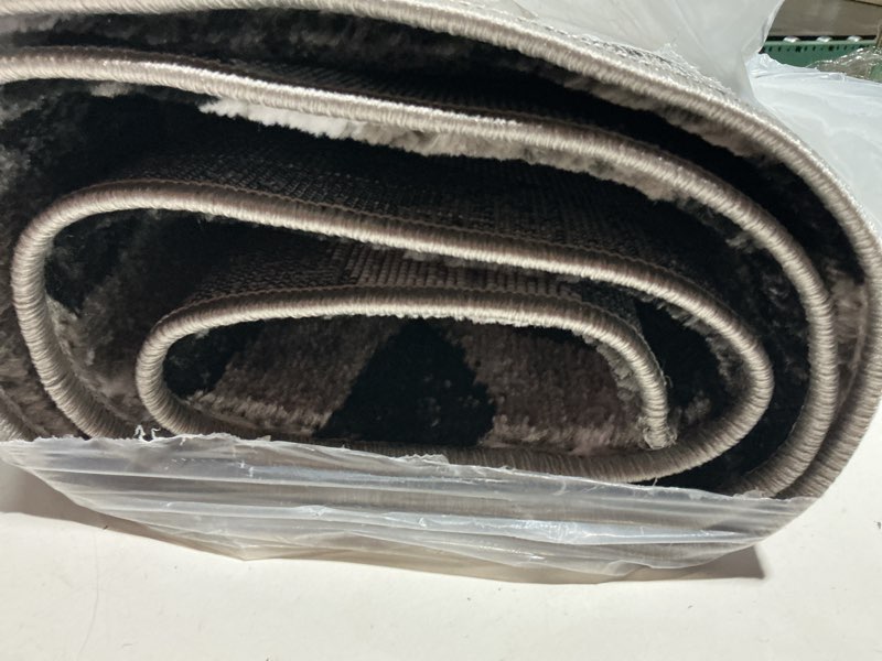 Condition photo showing As Is for rugshop contemporary abstract circles perfect for high traffic areas of your living room,bedroom,home office,kitchen runner rug 2' x 7' gray 2' x 7' (rectangular) grey