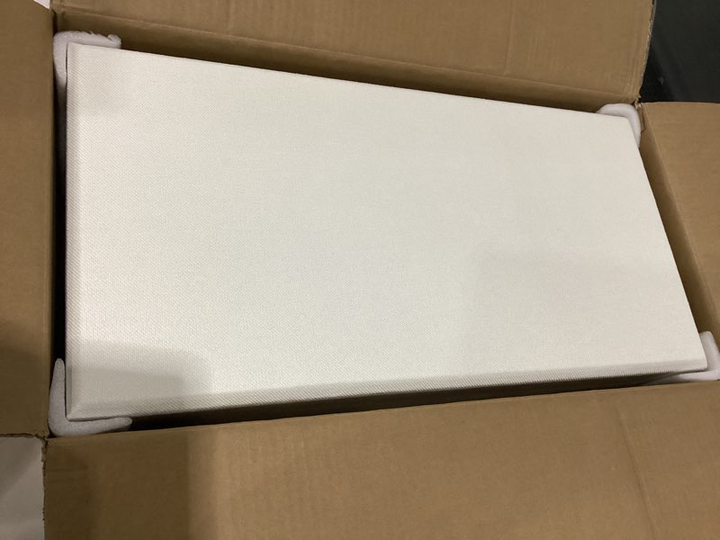 Condition photo showing Good Condition for 4 Pack High-Density Core with Fabric Cover Acoustic Panels – 24×12×2 In Self-Adhesive Soundproofing and Sound-Absorbing Wall Panels for Echo Reduction in Studio, Theater, or Recording (Linen White) 4 Pack Linen White
