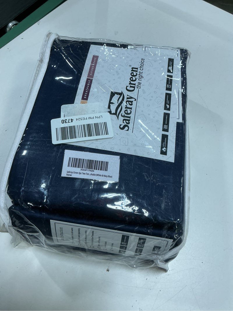 Condition photo showing New/Like New for Saferay Green 3pc Two Tone Duvet Cover Set-850 Thread Count 100% Organic Cotton Premium Bedding Coll