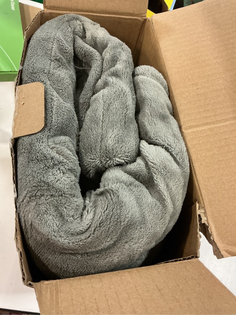 Condition photo showing As Is for Heated Throw Blanket Electric Blanket 50X60in - Fast Heating Blanket Ultra Soft Electric Throw for Adults with 5 Heat Levels & 4 Hrs Timer, Machine Washable, Office Warm Blanket for Winter(Gray) 03-gray Throw 50" x 60"