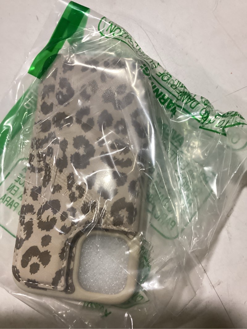 Condition photo showing New/Like New for iCoverCase Compatible with iPhone 12 Mini Case with Card Holder, Wallet Phone Case for Women Men RFID Blocking PU Leather Protective Case 5.4 Inch (Beige Leopard) for 12 Mini Beige Leopard