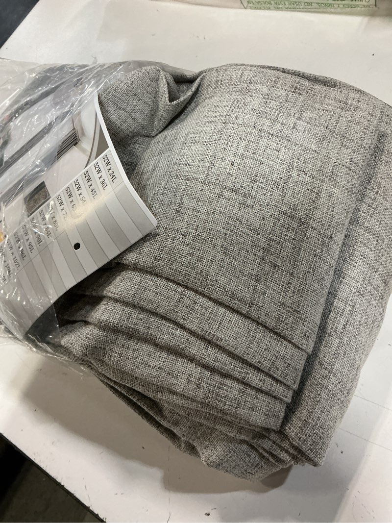 Condition photo showing Good Condition for youngstex dark grey linen curtains 72 inch length for living room, textured semi sheer window drapes with bronze grommet light filtering for bedroom dining, 2 panels, 52 x 72 inch 52"w x 72"l (pack of 2) dark grey