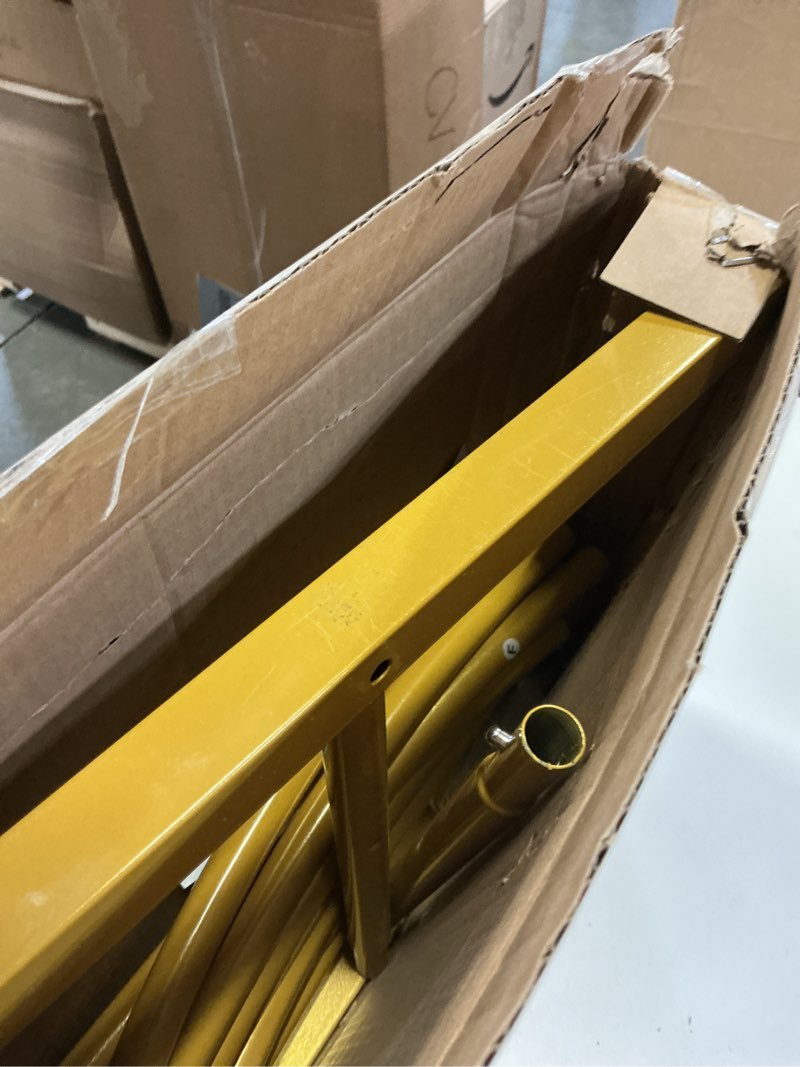 Condition photo showing As Is for arch backdrop stand, 7.2ft metal arch backdrop set, sturdy balloon garland stand for wedding, party, photo booth, ceremony, birthday, graduation decorations