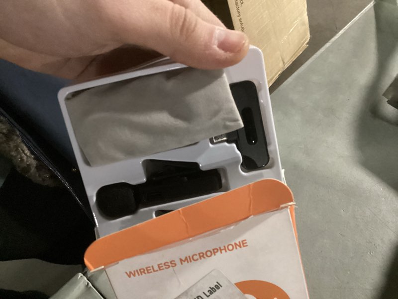 Condition photo showing New/Like New for Wireless Mini Microphone for iPhone - 2 Pack Lavalier Bluetooth Microphone for Video Recording, 2 in 1 Noise Reduction Lapel Mic for Ipad, Android,Clip-on Mini Mic for Content Creators Podcast Black-(USB-C + Lightning)