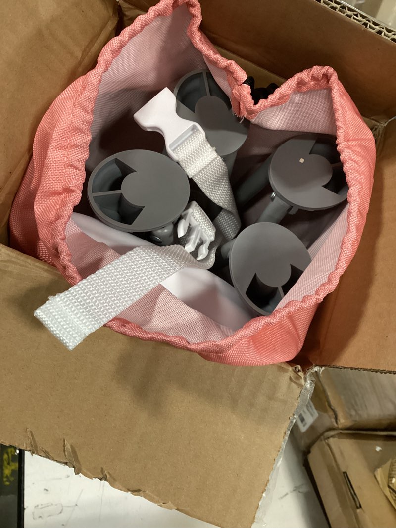 Condition photo showing Good Condition for portable baby booster seat with tray, toddler booster seat for dining, camping, travel, baby beach chair 6 months to 3 years old indoor outdoor use pink