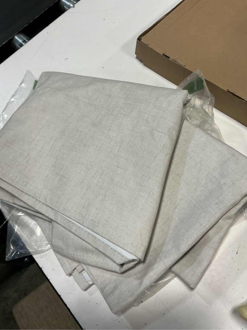 Condition photo showing Good Condition for nicetown 100% blackout linen texture curtains 70 inches long, ivory, 2 pcs, thermal insulated full blackout 2-layer lined drapes, energy efficiency window draperies for boy's room 34"w x 70"l (pack of 2) ivory