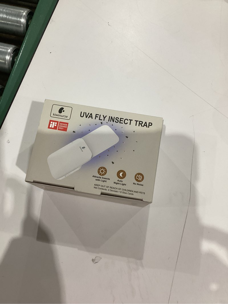 Condition photo showing New/Like New for Flying Insect Trap Indoor - Plug-in Fly Catcher and Killers Includes Refills for House Flies, Fruit Flies, Gnats,and Moths, Bug Light Killer, Cover up to 600 ft², Off-White, 2 Traps + 8 Refills