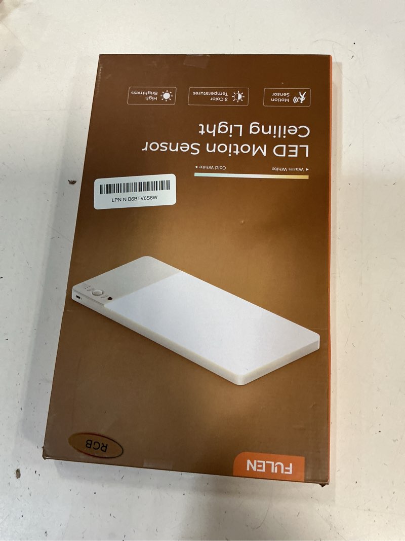 Condition photo showing Good Condition for fulen rechargeable motion sensor ceiling light rgb color,closet light, led shower lights, ceiling lamp for bathroom,pantry,garage white-rgb 1 pack