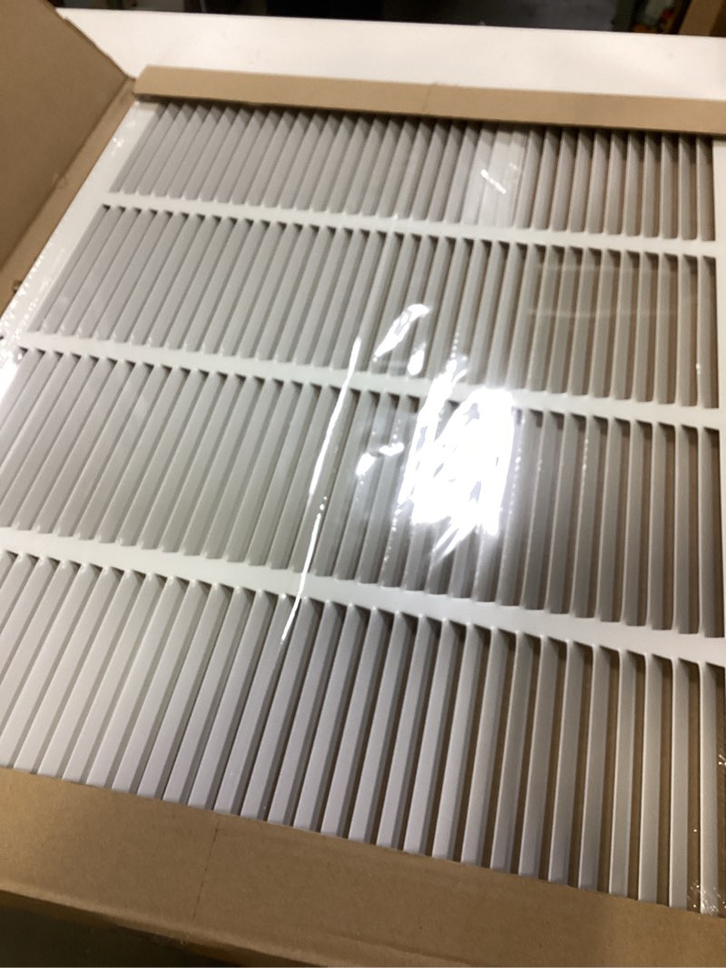 Condition photo showing Good Condition for Fits 24x18 Duct Opening | Steel Return Air Grille by Handua | Vent Cover Grill for Sidewall and Ceiling | White | HVAC Cold Air Intake Grille | Outer Dimensions: 25.75"W X 19.75" 1 24"W x 18"H [Duct Opening]
