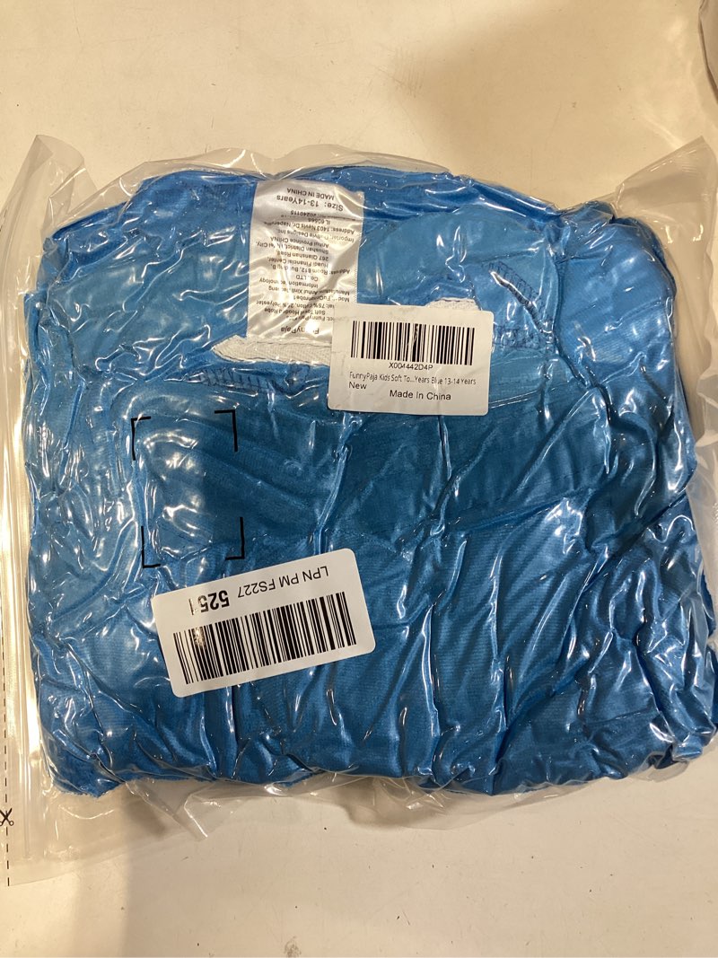 Condition photo showing New/Like New for kids soft towel hooded robe cotton bathrobe for boys 5-16 years 13-14 years blue