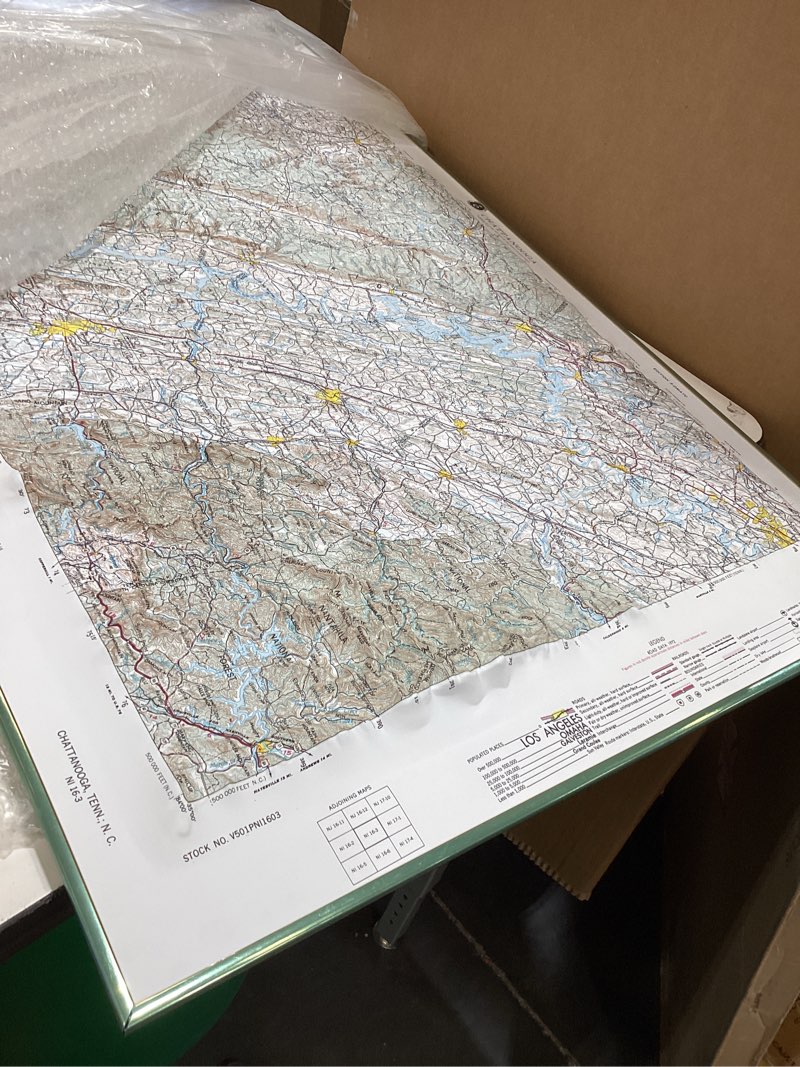 Condition photo showing Good Condition for 3d chattanooga tn regional raised relief map | topographic wall map