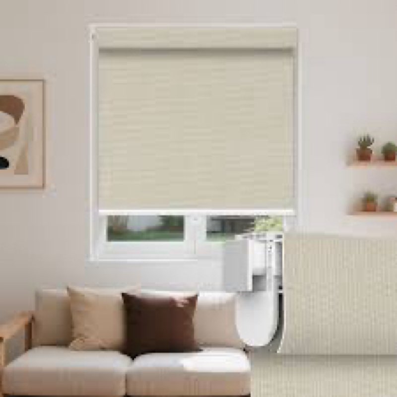 Grandekor No Drill Blackout Roller Shades, Cordless Free-Stop Shades for Windows, UV Protection & Th