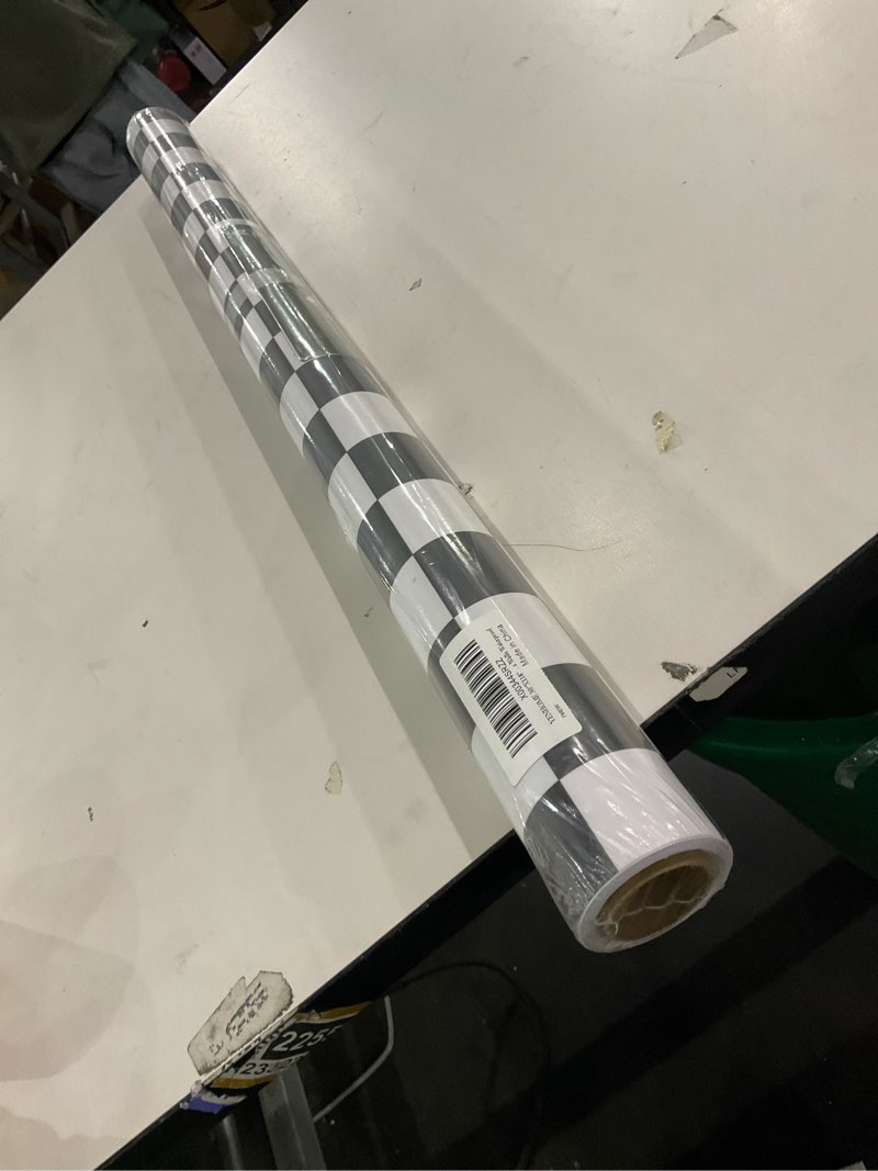 Condition photo showing New/Like New for YENHOME Self Adhesive Checkered Wallpaper Modern Black and White Contact Paper Peel and Stick Countertops Waterproof Removable Wallpaper for Bathroom Kitchen Backsplash Countertop Cabinet 17.7"X80" 17.7" x 80" Black/White