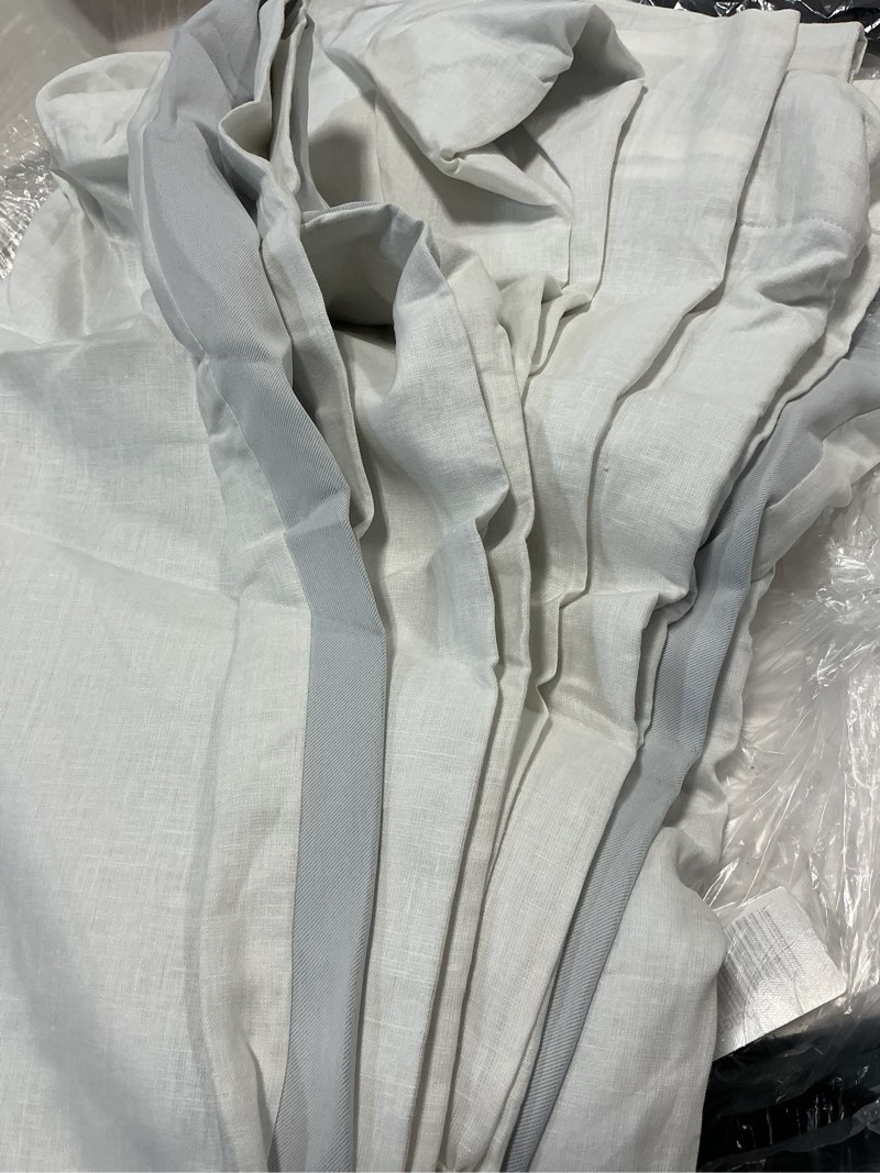 Condition photo showing Good Condition for quince european linen blackout curtain 96x96in white