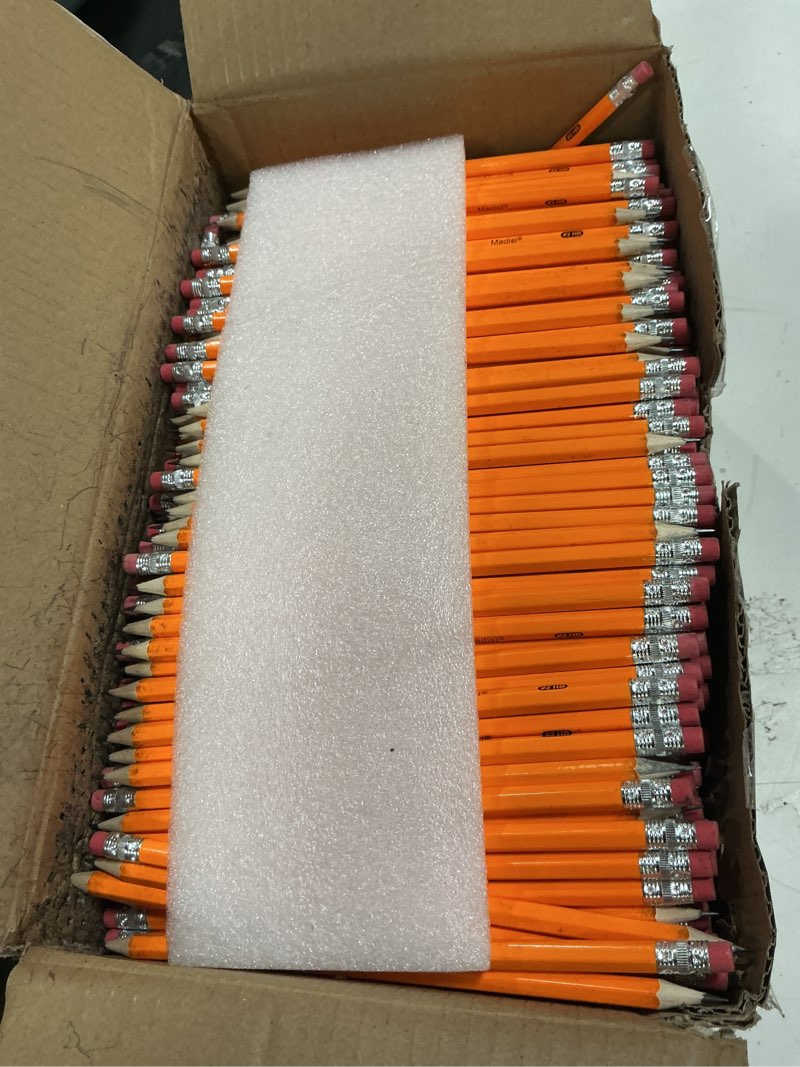 Condition photo showing New/Like New for Madisi Wood-Cased #2 HB Pencils, Yellow, Pre-sharpened, Bulk Pack, 1000 pencils