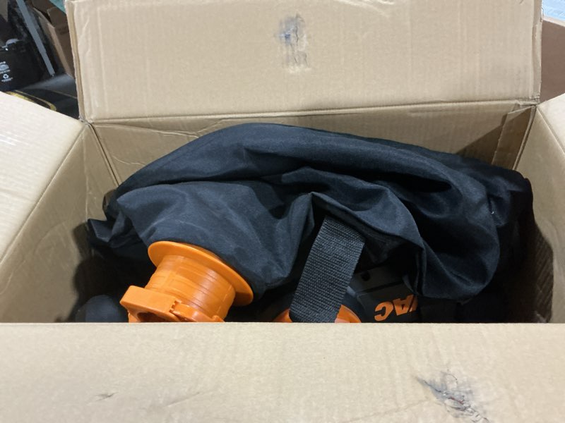 Condition photo showing As Is for WORX WG512 12 Amp Trivac, 3 in 1 Electric Leaf Blower, Leaf Vacuum & Leaf Mulcher for Lawn Care 600CFM Blower/Vac/Mulcher