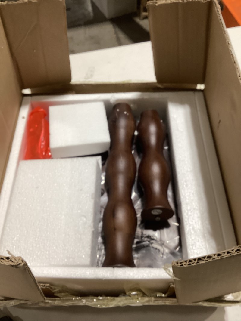 Condition photo showing Good Condition for Small Round Side End Table - Solid Wood Accent Coffee Table for Living Room, Modern Bedside Drink Table Nightstand with Pedestal, Vintage Corner Couch Tables for Bedroom Small Spaces, Rustic Brown