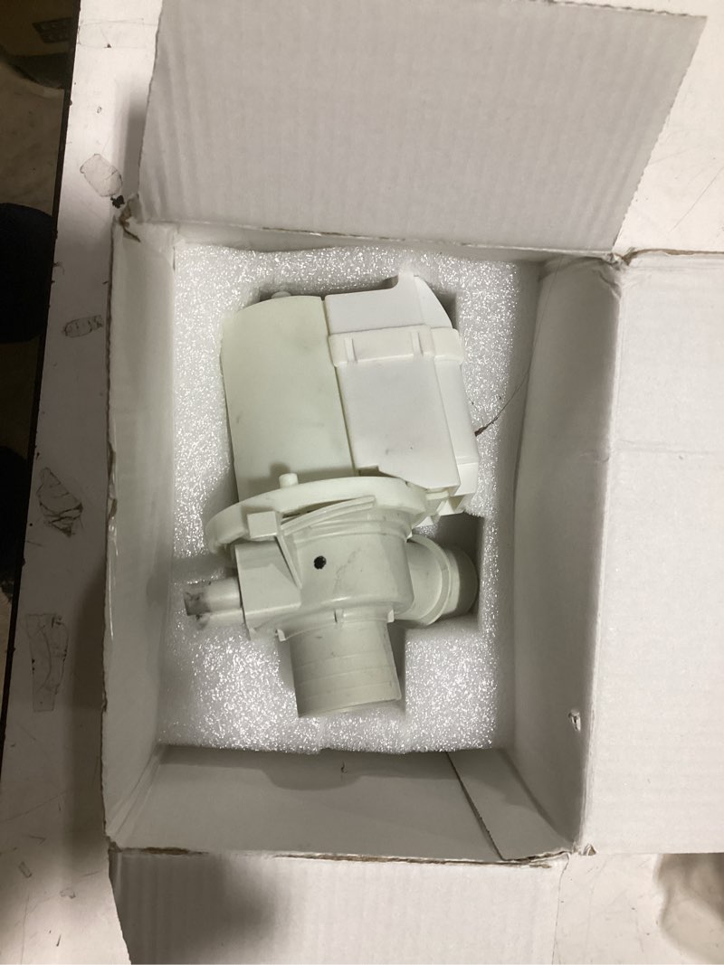 Condition photo showing As Is for dp040-012 drain pump 4681ea1007a 5859ea1004f 5859ea1004p 5859ea1004g wh23x10020 (oem) replacement for lg washer drain pump, fits for wt1101cw wt5001cw wt7200cw wt5270cw wt1201cv wt4970cw wt4870cw