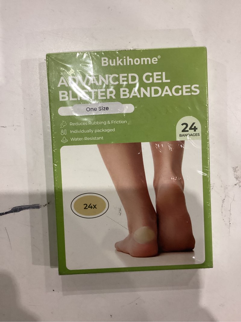Condition photo showing New/Like New for Gel Blister Hydrocolloid Bandage Pads- Bukihome 24 Count Blister Cushions for Foot, Toe, Heel - Water Resistant Bandages, Blister Pads for Prevention & Recovery (Spot Pack) Spot Pack 24 Count (Pack of 1)