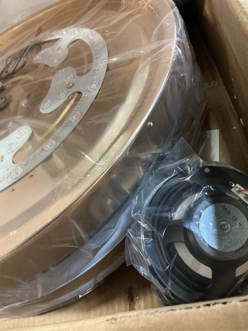 Condition photo showing New/Like New for retractable ceiling fan with lights, 42 inch ceiling fan with light and remote, low profile bladeless fan for bedroom living room gold