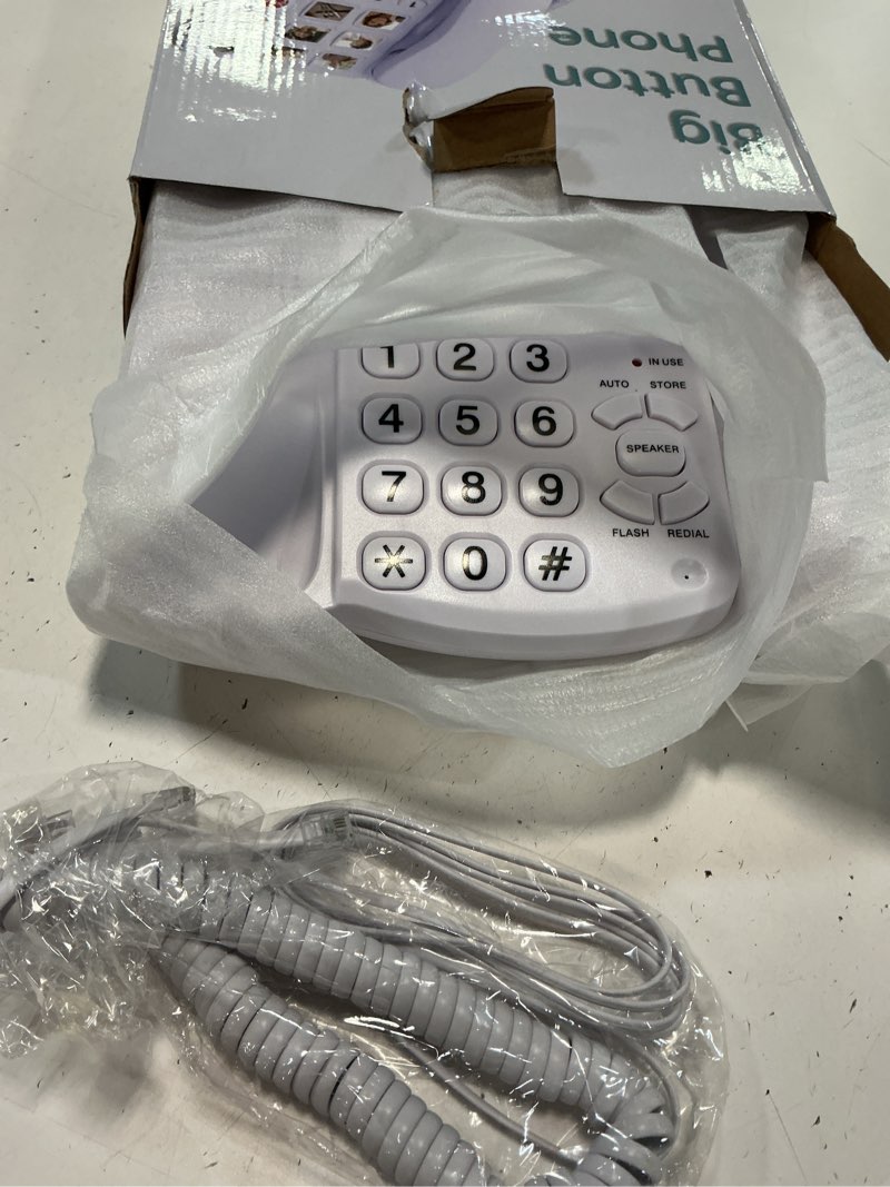 Condition photo showing Good Condition for Lativu Landline Phones for Seniors-Basic Big Button Phone for Seniors-White Corded Telephone Landline Phones with 9 One-Touch Dialing, Loud Ringer & Speaker for Visually and Hearing Impaired